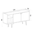 Sapphire Oak Console - 150x80x40 cm - Antibakteerinen, Helppo Koota, 100% Melamiinipinnoitettu Lastulevy - Huonekalut - 8683342978828 - 5