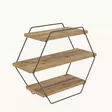 Moderni ja Teollinen Seinä Hylly, Atlantic Pine, 60x52x20cm, Kestävä Melamiinipinnoitettu Lastulevy, Metallikehys - Seinähyllyt - 8682870660298 - 4