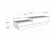TV-taso, Atlantic Pine White, 160x35x35 cm, 100% melamiinipinnoitettu, useita hyllyjä, lisäsäilytystilaa, skandinaavinen tyyli - TV-tasot - 8682870286498 - 4