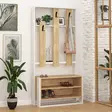 Moderni Valkoinen Tammi Eteisteline - 100% Melamiinipinnoitettu, 18mm Paksuus, 90x180x36cm, Useita Hyllyjä - Huonekalut - 8681875364248 - 1