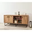 Atlantic Pine Black Console - Moderni ja Kestävä Säilytysratkaisu, 180x80x40 cm, Metalli- ja Melamiinipinnoite -  - 19-19-8681875315868 - 1