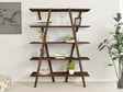 Walnut Kirjahylly - 100% Mäntyä, 115x144x29,5 cm, Useita Hyllyjä, Kiinnitettävä Seinä, Lisäsäilytystila, Kestävä - Kirjahyllyt - 8681875207118 - 2