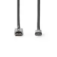 High Speed HDMI Kaapeli Ethernet | HDMI liitin | HDMI Mini | 4K@60Hz | 18 Gbps | 2.00 m | Pyöreä | Puuvilla | Antrasiitti / Gun Metal Harmaa | Laatikko kannella ja ikkunalla - HDMI-kaapelit - 5412810319558 - 10