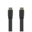 High Speed HDMI Kaapeli Ethernet | HDMI liitin | HDMI liitin | 4K@30Hz | 10.2 Gbps | 3.00 m | Litteä | PVC | Musta | Kirjekuori - HDMI-kaapelit - 5412810264728 - 1