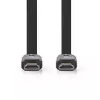 High Speed HDMI Kaapeli Ethernet | HDMI liitin | HDMI liitin | 4K@30Hz | 10.2 Gbps | 3.00 m | Litteä | PVC | Musta | Kirjekuori - HDMI-kaapelit - 5412810264728 - 10