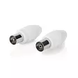 IEC (Coax) Liitin | Suora | Naaras / Uros | Niklattu | 75 Ohm | Ruuvi | Kaapelin läpitulomitta: 7.0 mm | Metalli / PVC | Valkoinen | 2 kpl | Laatikko - Antenniliittimet ja adapterit - 5412810289578 - 1