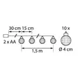 Koristepallosarja Linnea 4cm 10led - Valosarjat - 6435200298188 - 4