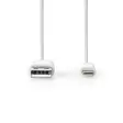 Lightning Kaapeli | USB 2.0 | Apple Lightning 8-Pin | USB-A Uros | 480 Mbps | Kullattu | 1.00 m | Pyöreä | PVC | Harmaa / Valkoinen | Laatikko - Lightning-kaapelit - 5412810264308 - 10