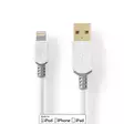 Lightning Kaapeli | USB 2.0 | Apple Lightning 8-Pin | USB-A Uros | 480 Mbps | Kullattu | 1.00 m | Pyöreä | PVC | Harmaa / Valkoinen | Laatikko - Lightning-kaapelit - 5412810264308 - 1