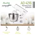 Monitoimikone Adler 4 L 1000W valkoinen Planetaarinen sekoitusjärjestelmä - - 19-19-5902934834278 - 7