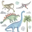 Pastelowe Dinosaurukset II -sisustustarra 11kpl 10-83cm, vihreä/sininen - Sisustustarrat ja tapetit - TN-226978 - 6