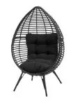 Puutarhatuoli Rattan Egg musta - Puutarhatuolit ja sohvat - 6410413022218 - 1