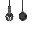 Sähköjohto | Suko Uros | Suko Naaras | Kulma | Suora | Niklattu | 5.00 m | Pyöreä | PVC | Musta | Label - Virtakaapelit ja liittimet - 5412810425228 - 10