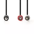 Stereoäänikaapeli | 3.5 mm uros | 2x RCA uros | Niklattu | 1.50 m | Pyöreä | Musta | Laatikko - Audiokaapelit - 5412810288168 - 10