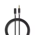 Stereoäänikaapeli | 3.5 mm uros | 3.5 mm naaras | Kullattu | 5.00 m | Pyöreä | Antrasiitti | Laatikko - Audiokaapelit - 5412810264988 - 1
