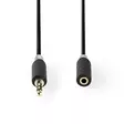 Stereoäänikaapeli | 3.5 mm uros | 3.5 mm naaras | Kullattu | 5.00 m | Pyöreä | Antrasiitti | Laatikko - Audiokaapelit - 5412810264988 - 10