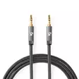 Stereoäänikaapeli | 3.5 mm uros | 3.5 mm uros | Kullattu | 5.00 m | Pyöreä | Gun Metal Harmaa / Harmaa | Laatikko kannella ja ikkunalla - Audiokaapelit - 5412810318988 - 1