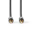 Stereoäänikaapeli | 3.5 mm uros | 3.5 mm uros | Kullattu | 5.00 m | Pyöreä | Gun Metal Harmaa / Harmaa | Laatikko kannella ja ikkunalla - Audiokaapelit - 5412810318988 - 10