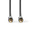 Stereoäänikaapeli | 3.5 mm uros | 3.5 mm uros | Kullattu | 5.00 m | Pyöreä | Gun Metal Harmaa / Harmaa | Laatikko kannella ja ikkunalla - Audiokaapelit - 5412810318988 - 2