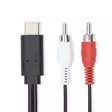 USB-C Sovitin | USB 3.2 Gen 1 | USB-C Uros | 2x RCA uros | 1.00 m | Pyöreä | Niklattu | PVC | Musta | Label - Tietokone ja verkko - 5412810438358 - 1