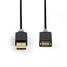 USB kaapeli | USB 2.0 | USB-A Uros | USB-A Naaras | 480 Mbps | Kullattu | 2.00 m | Pyöreä | PVC | Antrasiitti | Laatikko - Tietokone ja verkko - 5412810263448 - 6