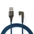 USB kaapeli | USB 2.0 | Apple Lightning 8-Pin | USB-A Uros | 12 W | 480 Mbps | Niklattu | 1.00 m | Pyöreä | Nailon / Punottu | Musta / Sininen | Laatikko kannella ja ikkunalla - Pelituotteet - 5412810326808 - 31