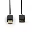 USB kaapeli | USB 2.0 | USB-A Uros | USB-A Naaras | 480 Mbps | Kullattu | 2.00 m | Pyöreä | PVC | Antrasiitti | Laatikko - Tietokone ja verkko - 5412810263448 - 10