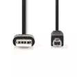 USB kaapeli | USB 2.0 | USB-A Uros | USB-B Uros | 480 Mbps | Niklattu | 3.00 m | Pyöreä | PVC | Musta | Label - Tietokone ja verkko - 5412810428038 - 10