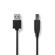 USB kaapeli | USB 2.0 | USB-A Uros | USB-B Uros | 480 Mbps | Niklattu | 3.00 m | Pyöreä | PVC | Musta | Label - Tietokone ja verkko - 5412810428038 - 1
