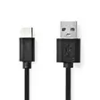 USB kaapeli | USB 2.0 | USB-A Uros | USB-C Uros | 15 W | 480 Mbps | Niklattu | 2.00 m | Pyöreä | PVC | Musta | Label - Tietokone ja verkko - 5412810421688 - 1