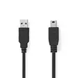 USB kaapeli | USB 2.0 | USB-A Uros | USB Mini-B 5 pin Uros | 480 Mbps | Niklattu | 5.00 m | Pyöreä | PVC | Musta | Label - Tietokone ja verkko - 5412810421558 - 1