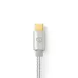 USB kaapeli | USB 3.2 Gen 2 | USB-C Uros | USB-C Uros | 100 W | 4K@60Hz | 10 Gbps | Kullattu | 1.00 m | Pyöreä | Nailon / Punottu | Alumiini | Laatikko kannella ja ikkunalla - Tietokone ja verkko - 5412810262908 - 46