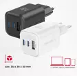 Verkkolaturi | 65 W | 2x USB-C 65W PD/1x USB-A 18W QC | Valkoinen | Swissten - Verkkolaturit - 8595217484528 - 1