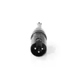 XLR adapteri | XLR 3-Pin uros | 6.35 mm uros | Niklattu | Suora | Metalli | Musta | 1 kpl | Muovipussi - Audioadapterit - 5412810296248 - 10
