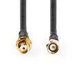 Antennikaapeli | SMA uros | SMA naaras | Kullattu | 50 Ohm | Tuplasuojattu | 5.00 m | Pyöreä | PVC | Musta | Label - Antennikaapelit - 5412810451708 - 10
