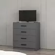 Anthracite Dresser - Tyylikäs ja Kestävä Säilytysratkaisu Makuuhuoneeseen, 100% Melamiinipinnoitettu, 90x100x47 cm - - 19-19-8684282259428 - 4