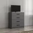 Anthracite Dresser - Tyylikäs ja Kestävä Säilytysratkaisu Makuuhuoneeseen, 100% Melamiinipinnoitettu, 90x100x47 cm - - 19-19-8684282259428 - 3