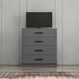 Anthracite Dresser - Tyylikäs ja Kestävä Säilytysratkaisu Makuuhuoneeseen, 100% Melamiinipinnoitettu, 90x100x47 cm - - 19-19-8684282259428 - 2