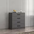 Anthracite Dresser - Tyylikäs ja Kestävä Säilytysratkaisu Makuuhuoneeseen, 100% Melamiinipinnoitettu, 90x100x47 cm - - 19-19-8684282259428 - 6