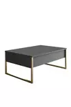 Anthracite Gold Olohuoneen Kalustesetti - 100% Melamiinipinnoitettu Lastulevy, Metallijalat, 18mm, 3 Pakettia - Huonekalut - 8684282178248 - 14