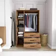 Atlantic Pine Vaatekaappi - 100% Melamiinipinnoitettu Lastulevy, 18mm, 90x174,8x47cm, Useita Hyllyjä, Kiinnitettävä Seinäkiinnitys - - 19-19-8684283109968 - 4
