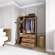 Atlantic Pine Vaatekaappi - 100% Melamiinipinnoitettu Lastulevy, 18mm, 90x174,8x47cm, Useita Hyllyjä, Kiinnitettävä Seinäkiinnitys - - 19-19-8684283109968 - 5