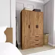 Atlantic Pine Vaatekaappi - 100% Melamiinipinnoitettu Lastulevy, 18mm, 90x174,8x47cm, Useita Hyllyjä, Kiinnitettävä Seinäkiinnitys - - 19-19-8684283109968 - 3