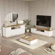 Atlantic Pine White Olohuoneen Kalustesetti - 100% Melamiinipinnoitettu - TV-taso, Sohvapöytä, Konsoli - 18 mm - Huonekalut - 8683742495888 - 2