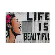 Banksy Multivärinen Koristeellinen Kangastaulu 70x100 cm - Puukehys 2x3 cm - 50% Puuvilla/50% Polyesteri - Taulut ja kehykset - 8683342789028 - 1