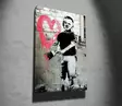 Banksyn Monivärinen Koristeellinen Canvas-taulu 50x70 cm - Puukehys 2x3 cm - 50% Puuvilla/50% Polyesteri - Taulut ja kehykset - 8683342478748 - 5