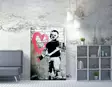 Banksyn Monivärinen Koristeellinen Canvas-taulu 50x70 cm - Puukehys 2x3 cm - 50% Puuvilla/50% Polyesteri - Taulut ja kehykset - 8683342478748 - 3
