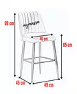 Bar Stool Setti 4 kpl - Tyylikäs ja Kestävä - 100% Melamiinipinnoitettu - Laadukas Polyesterikangas - Metallijalat - Baarijakkarat - 8683742879718 - 1