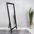 Cheval-peili Musta 100% Puu 45x145 cm Seinään Kiinnitettävä 2 cm Kehys 4 mm Peili 1 Paketti - Peilit - 8684282295648 - 3