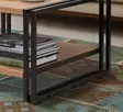 2-Tasoinen Monikäyttöinen Sohvapöytä, Atlantic Pine Musta, 100% Melamiinipinnoitettu Lastulevy, Metallirunko, Lisäsäilytystila - Sohvapöydät - 8681875315608 - 2